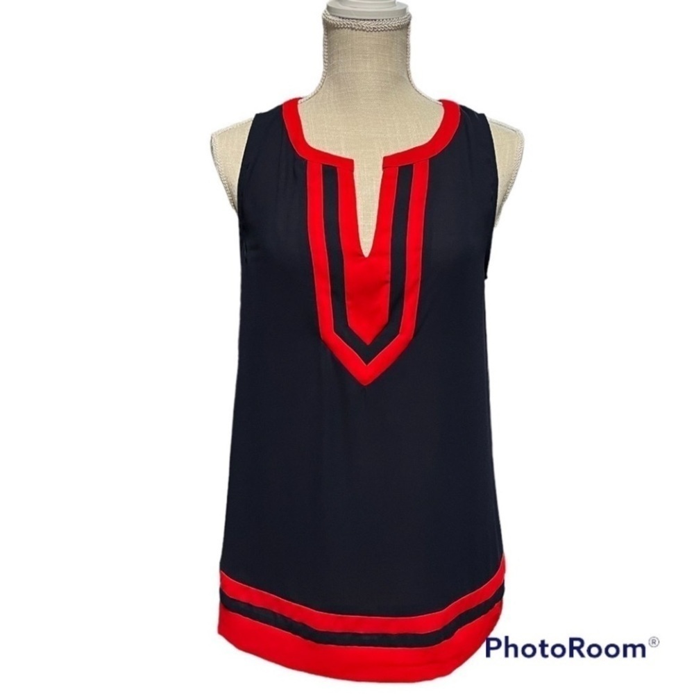 41 Hawthorn Flynn Classic Colorblock Sleeveless elegant lightweight tunic Blouse